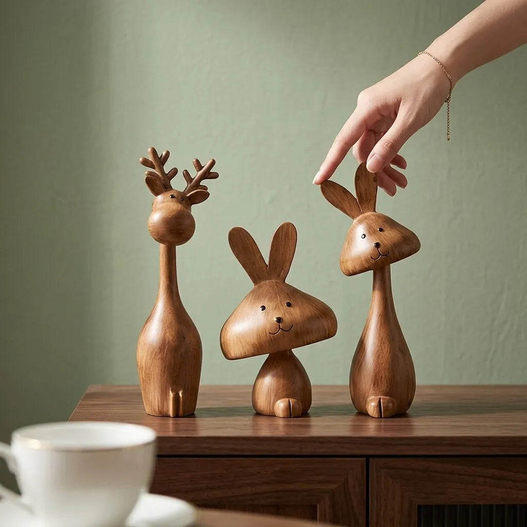 Perspectaa Medieval Style Rabbit Family Figurine