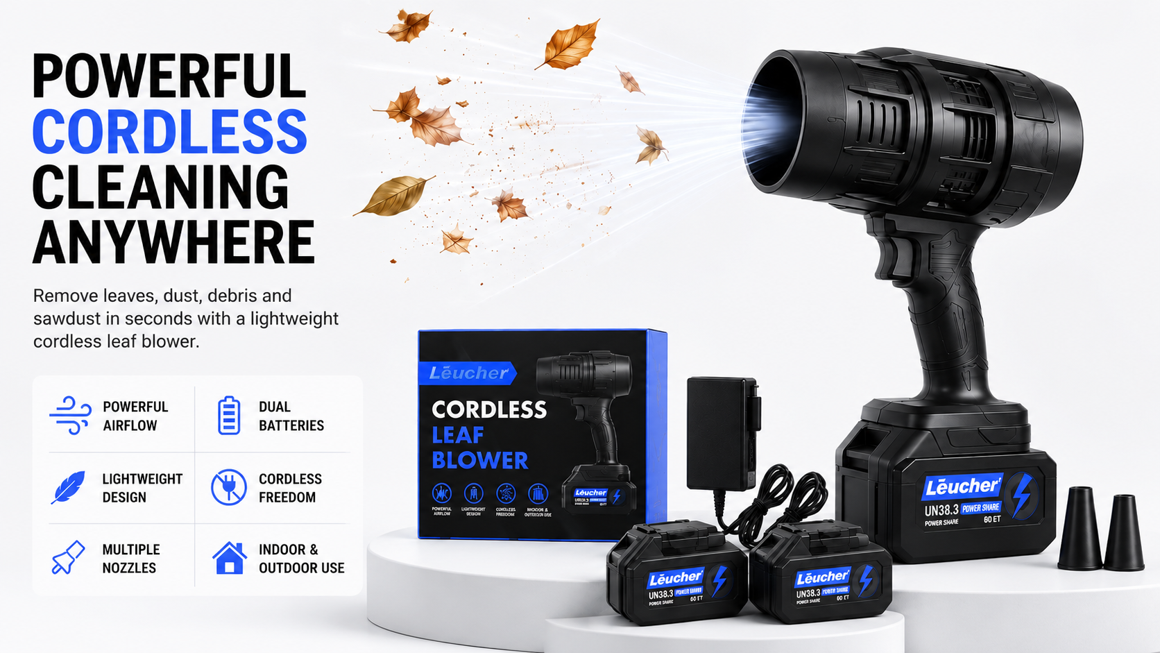 Perspectaa Grabora  Cordless Turbo Jet Leaf Blower - Landing Image 2