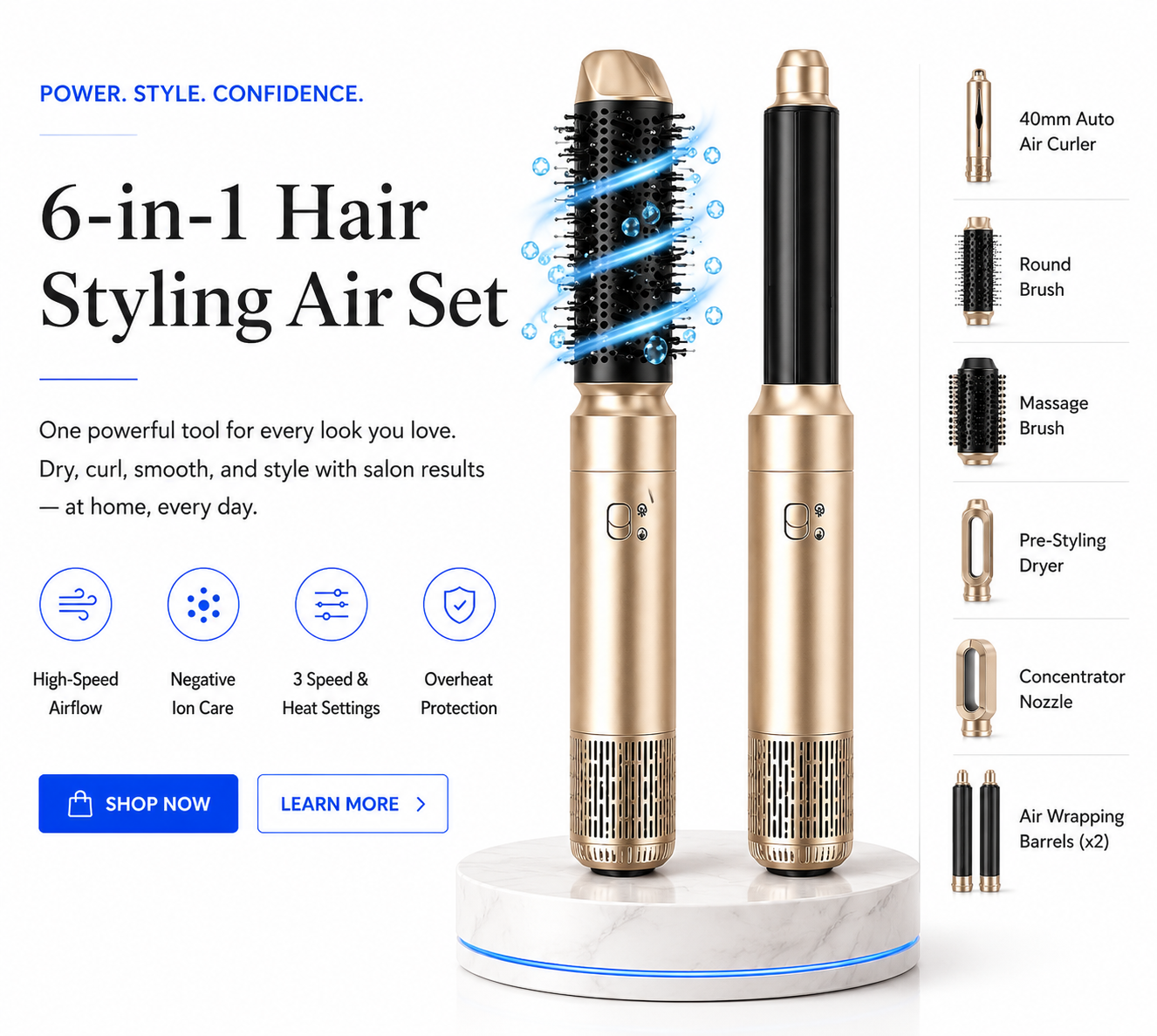 Perspectaa Professional Hair Dryer with Negative Ion Technology - Landing Image 1