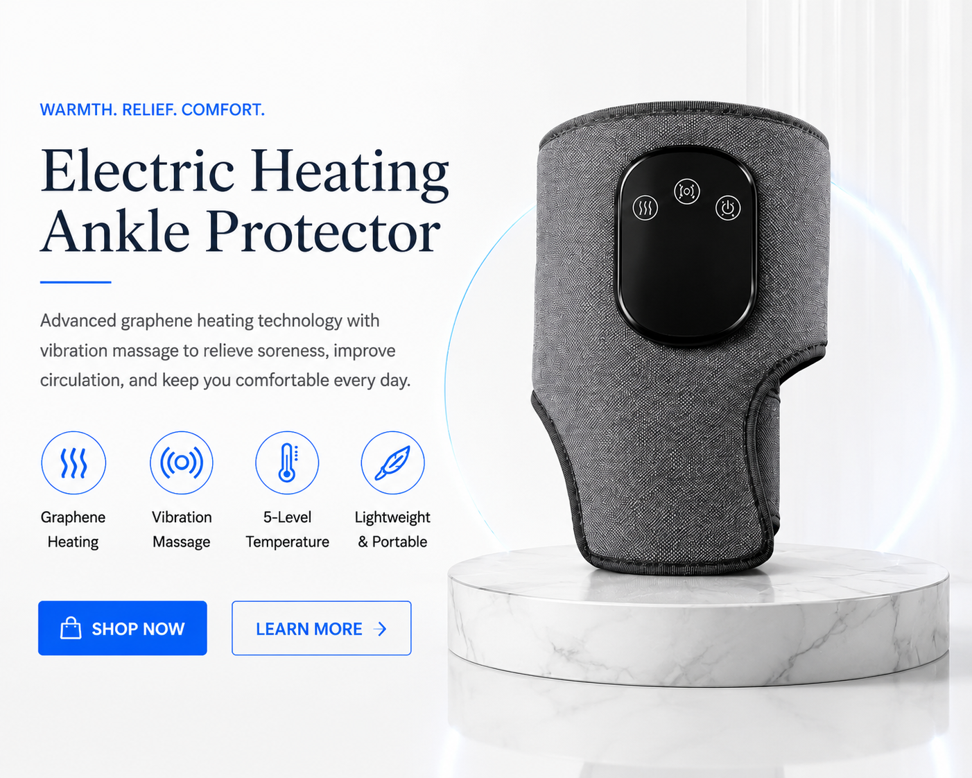 PerspectaaElectric Heating Ankle Protector with Vibration Massage and Graphene Technology - Landing Image 2