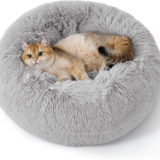 PerspectaaRound Fluffy Plush Pet Bed