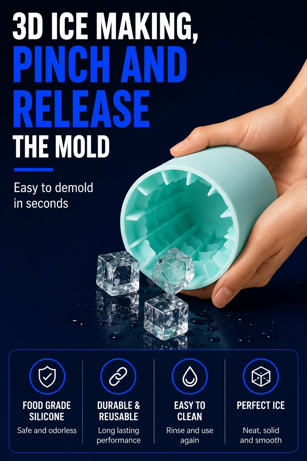 Perspectaa Silicone Ice Cube Mold - Landing Image 1