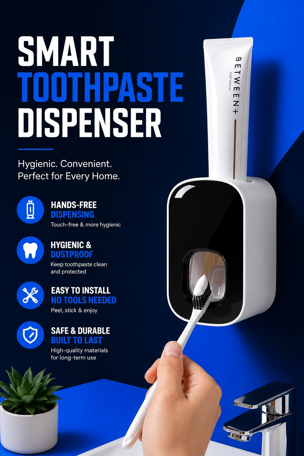 Perspectaa Wall-Mounted Toothpaste Dispenser and Storage Rack - Landing Image 1