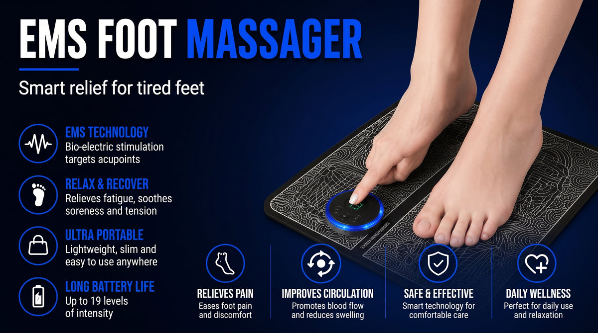 Perspectaa EMS Foot Massage Pad with Pulse Technology - Landing Image 1