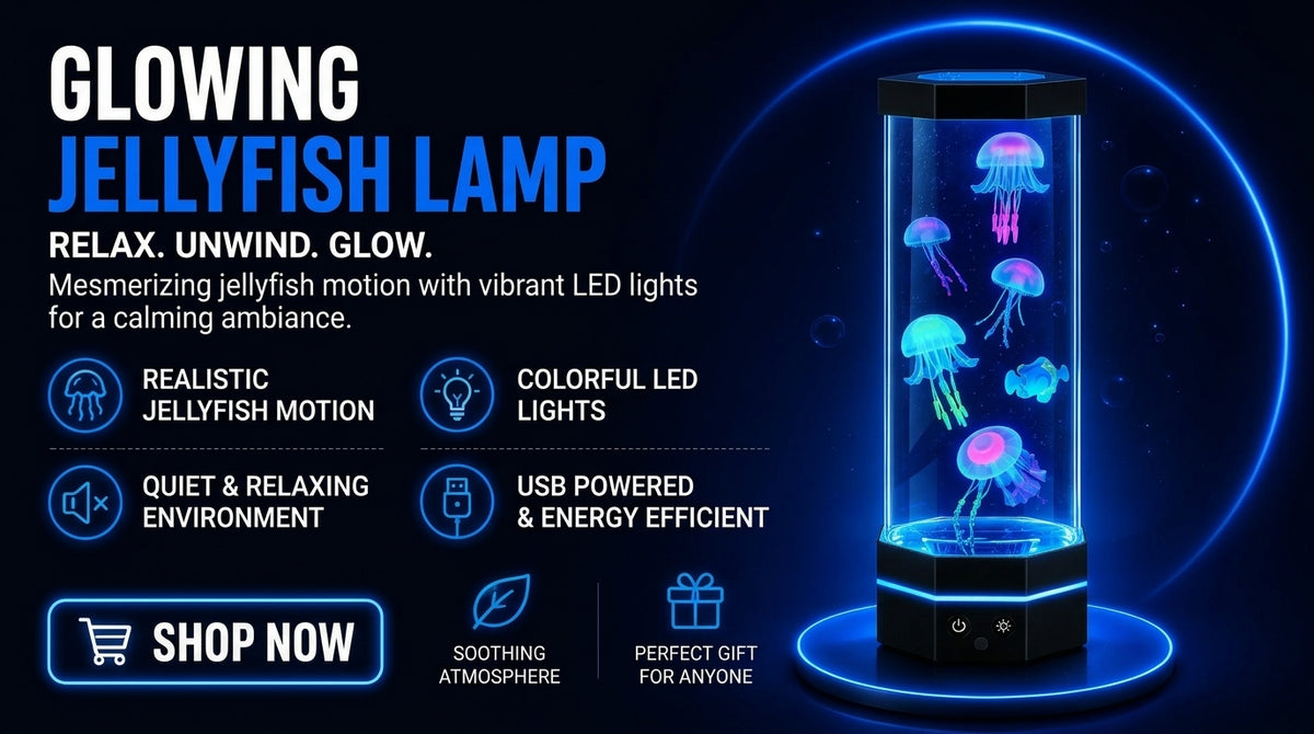 Perspectaa Remote Control Color Changing Jellyfish USB Night Light - Landing Image 1
