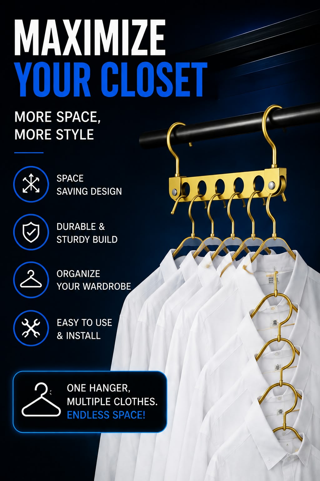 Perspectaa Aluminum Alloy Folding Pants Hanger - Landing Image 2