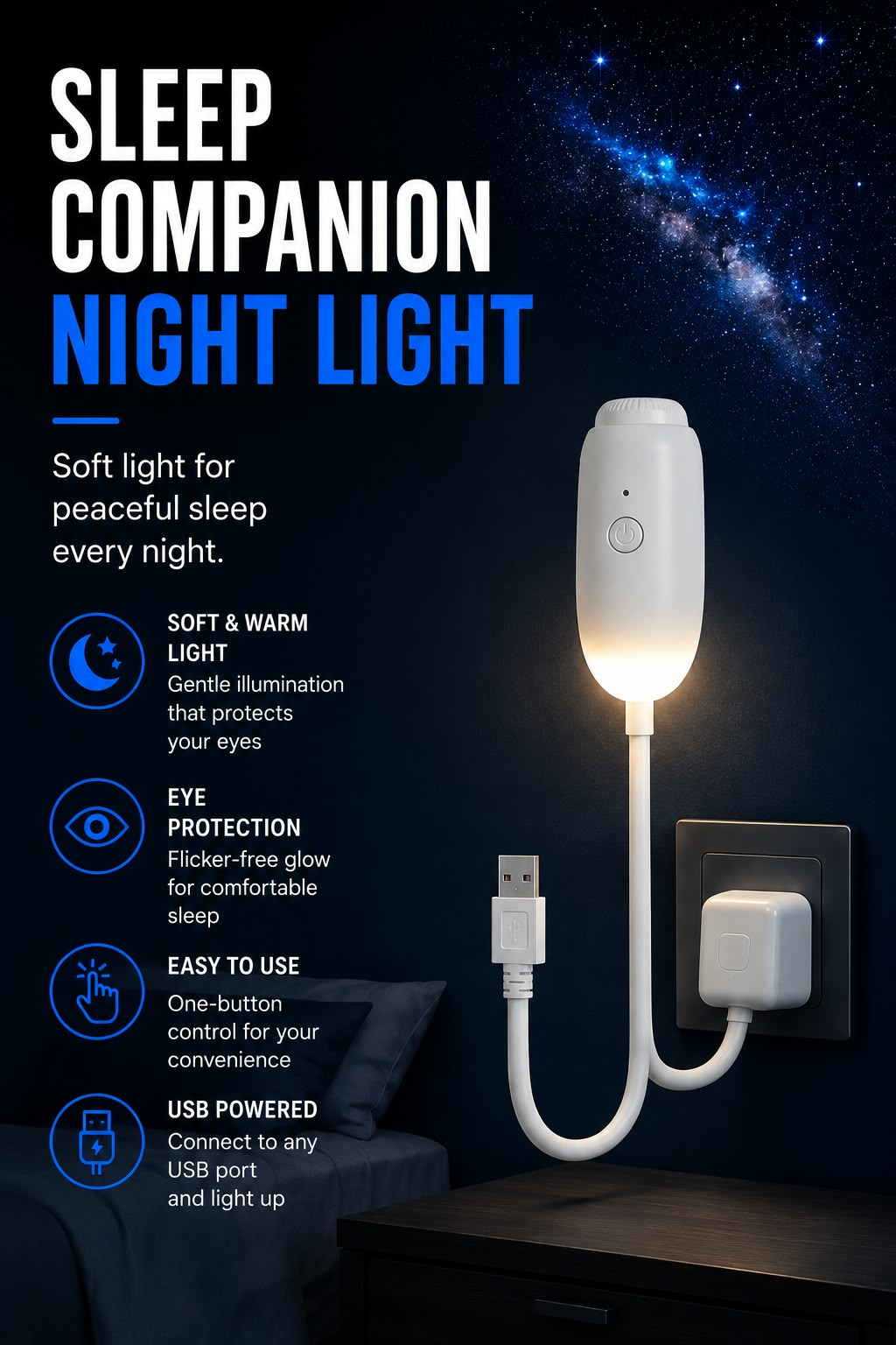 Perspectaa USB Star Projection Lamp - Landing Image 1