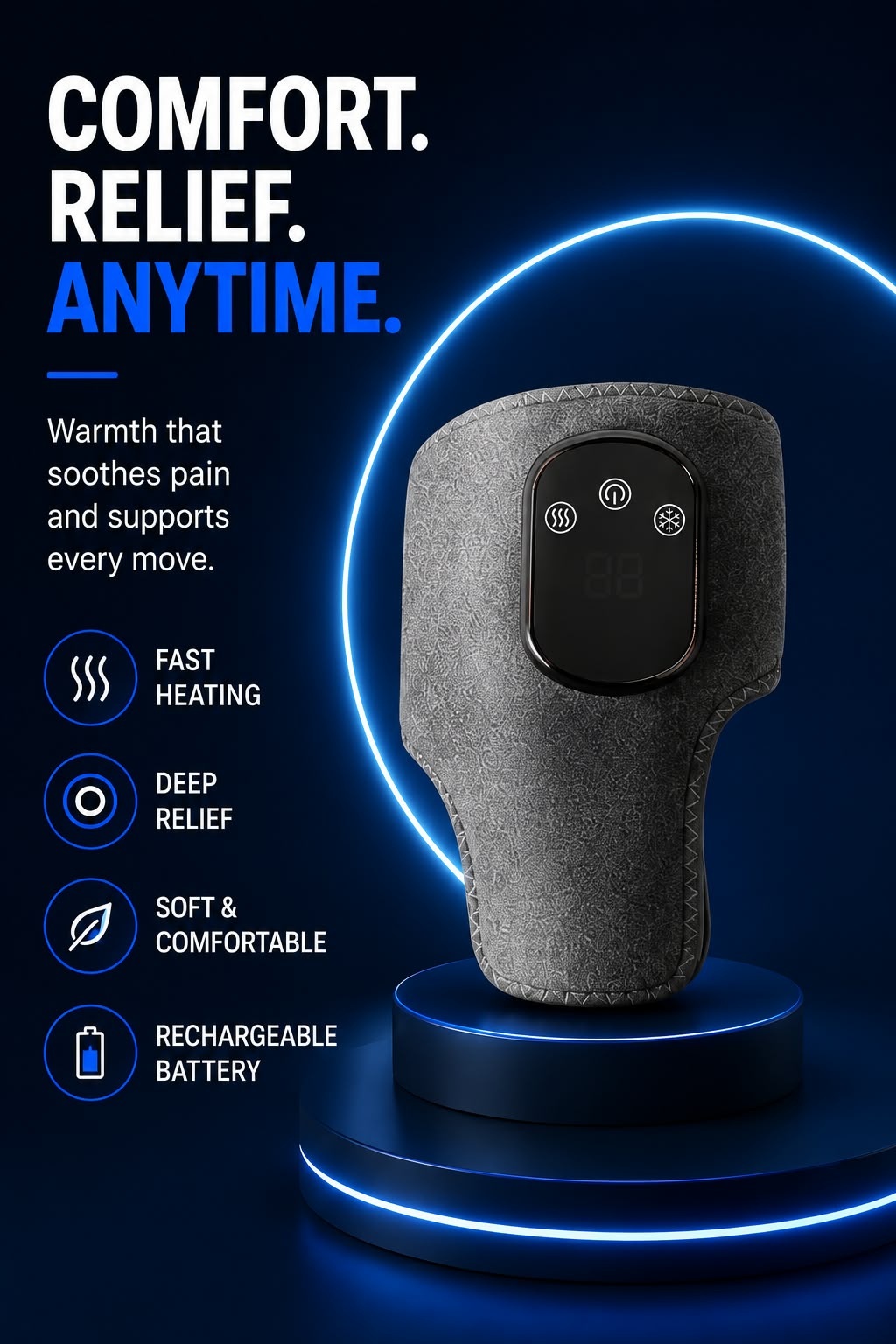 Perspectaa Electric Heating Ankle Protector with Vibration Massage and Graphene Technology - Landing Image 3