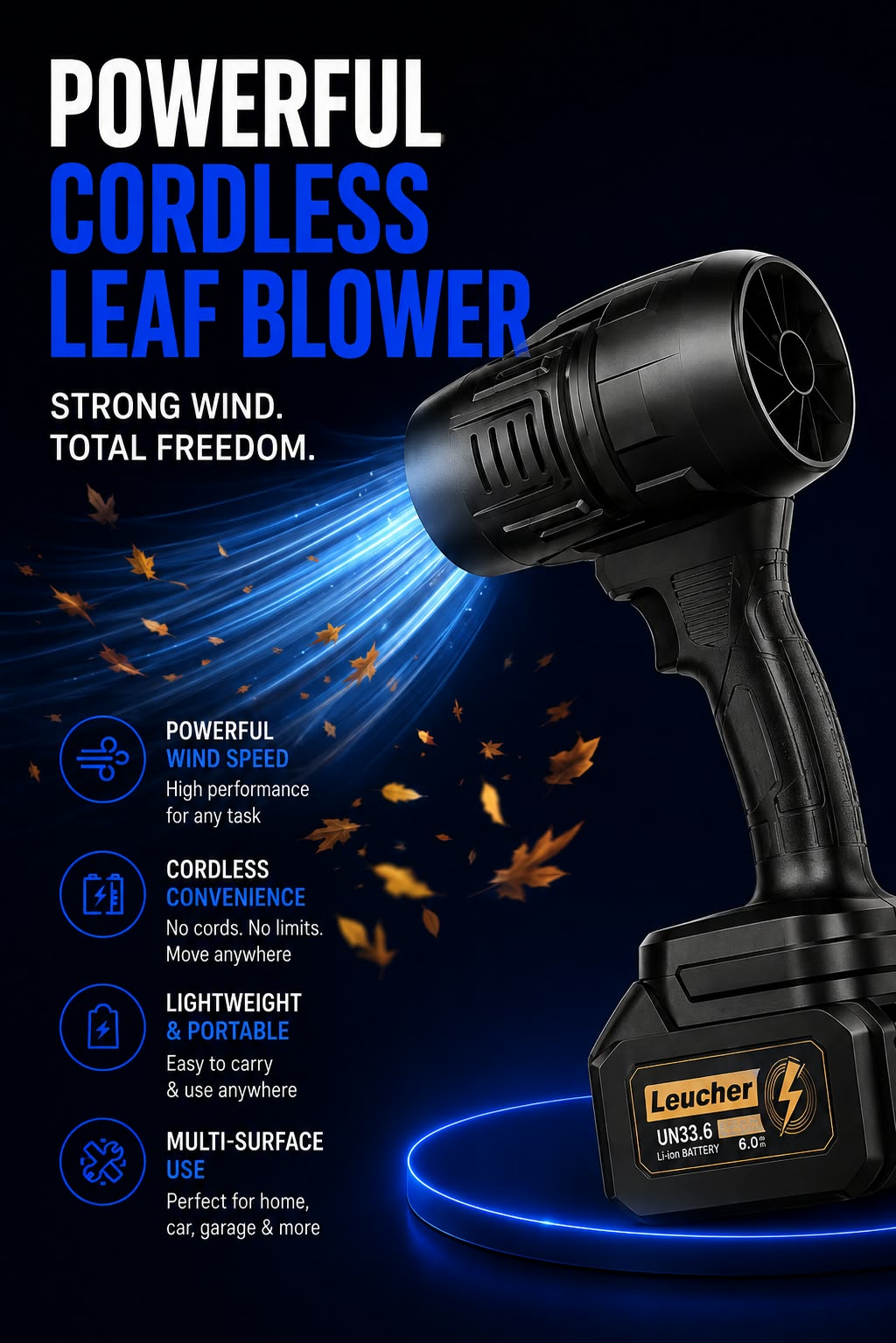 Perspectaa Grabora Cordless Turbo Jet Leaf Blower - Landing Image 1