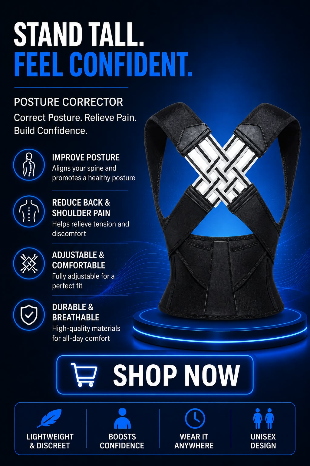 Perspectaa Posture Corrector for Shoulder and Back Support - Landing Image 1