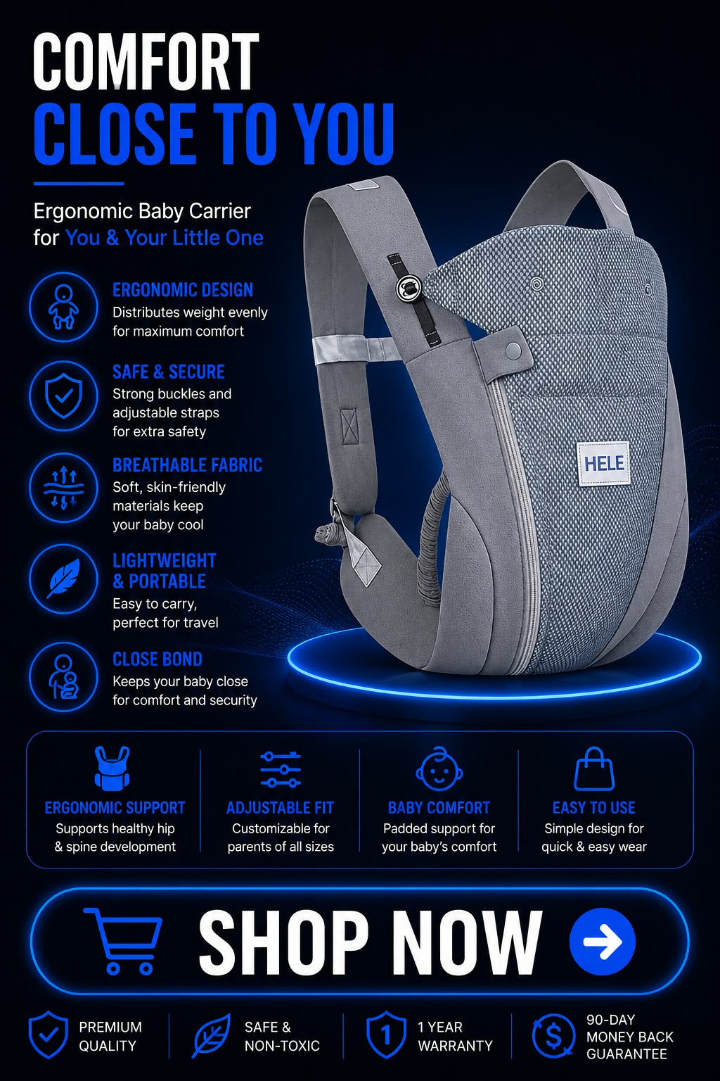 Perspectaa Lightweight Breathable Baby Carrier - Landing Image 1