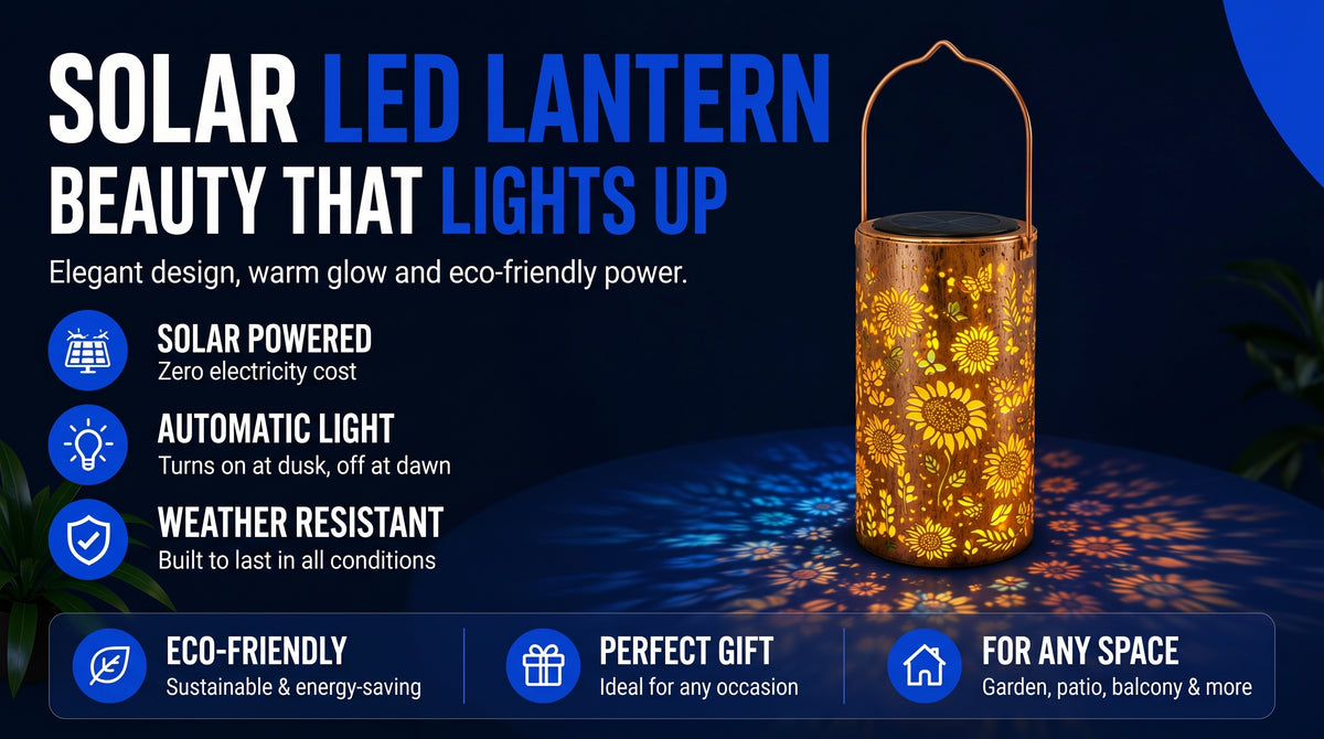 Perspectaa Solar Powered Outdoor Garden Hanging Light - Landing Image 1