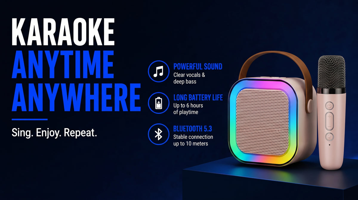 Perspectaa Portable Bluetooth Karaoke Speaker with Microphone - Landing Image 2