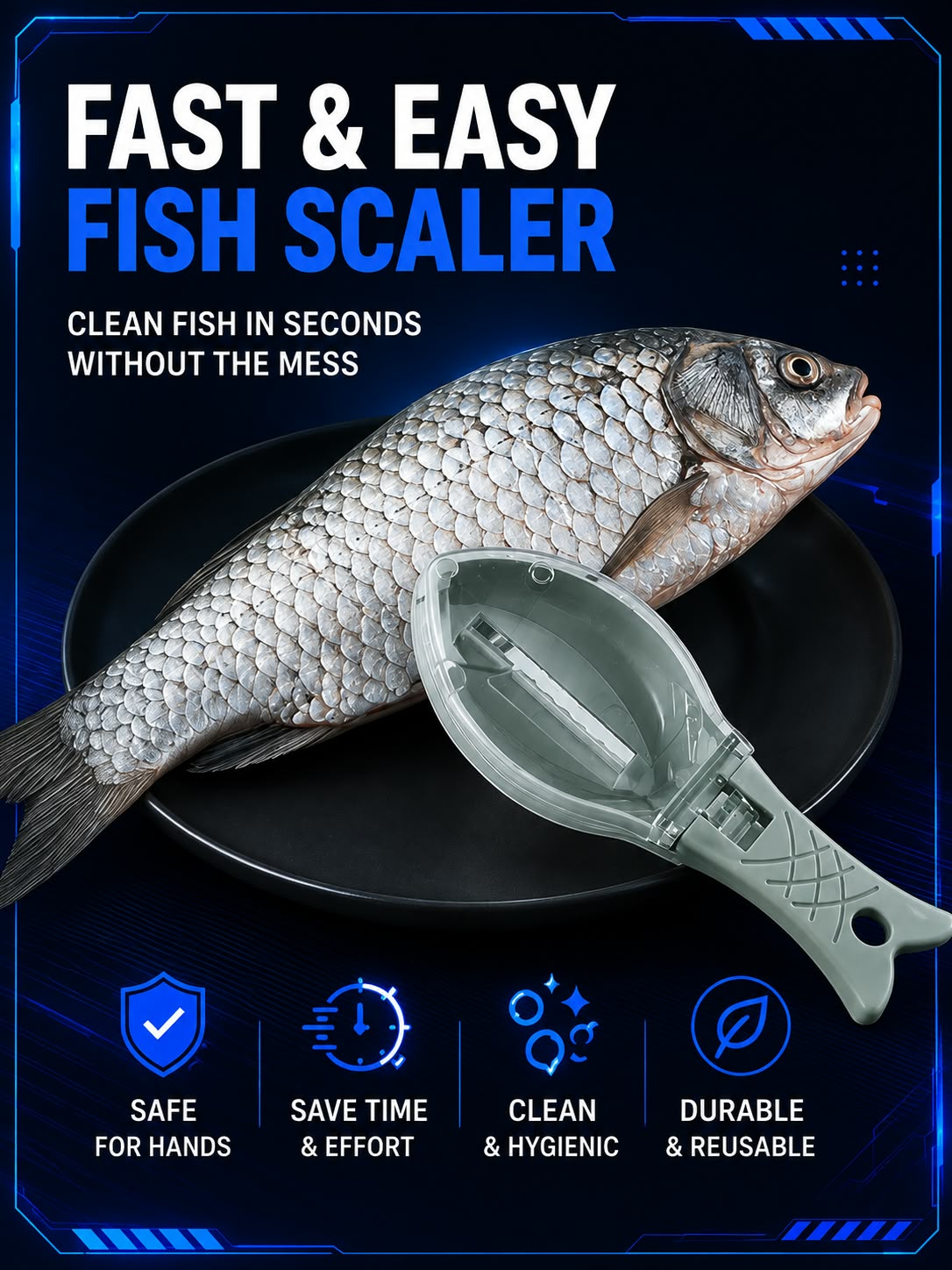 Perspectaa Creative Fish Shaped Scale Scraper - Landing Image 3