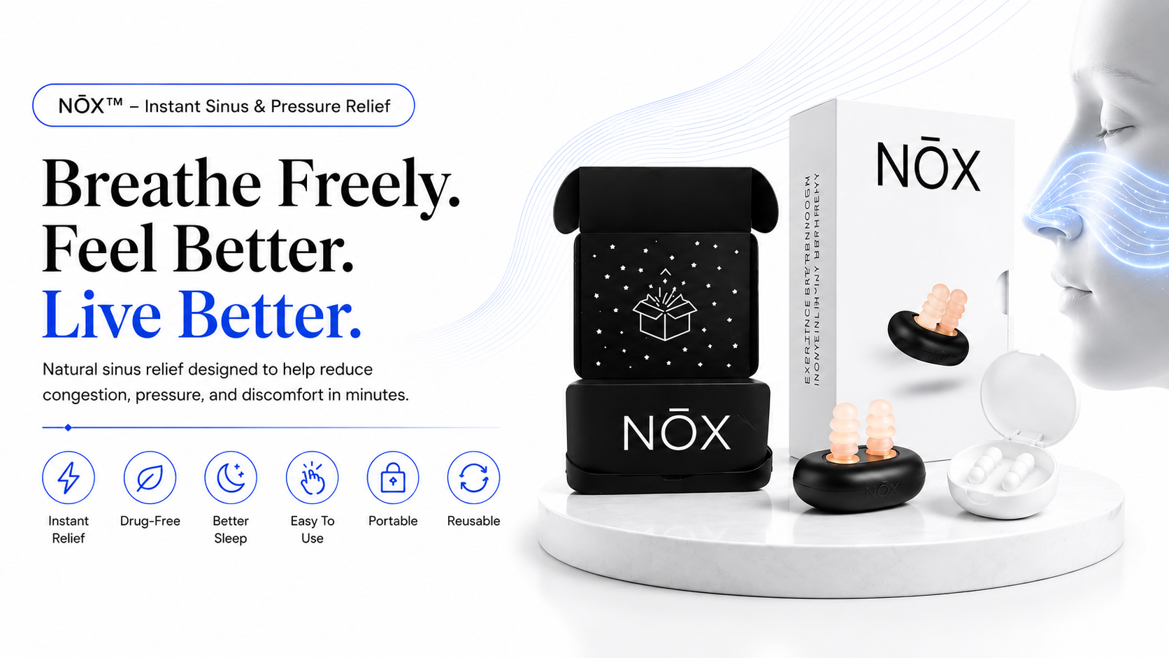 Perspectaa NŌX™ — Instant Sinus & Pressure Relief - Landing Image 1