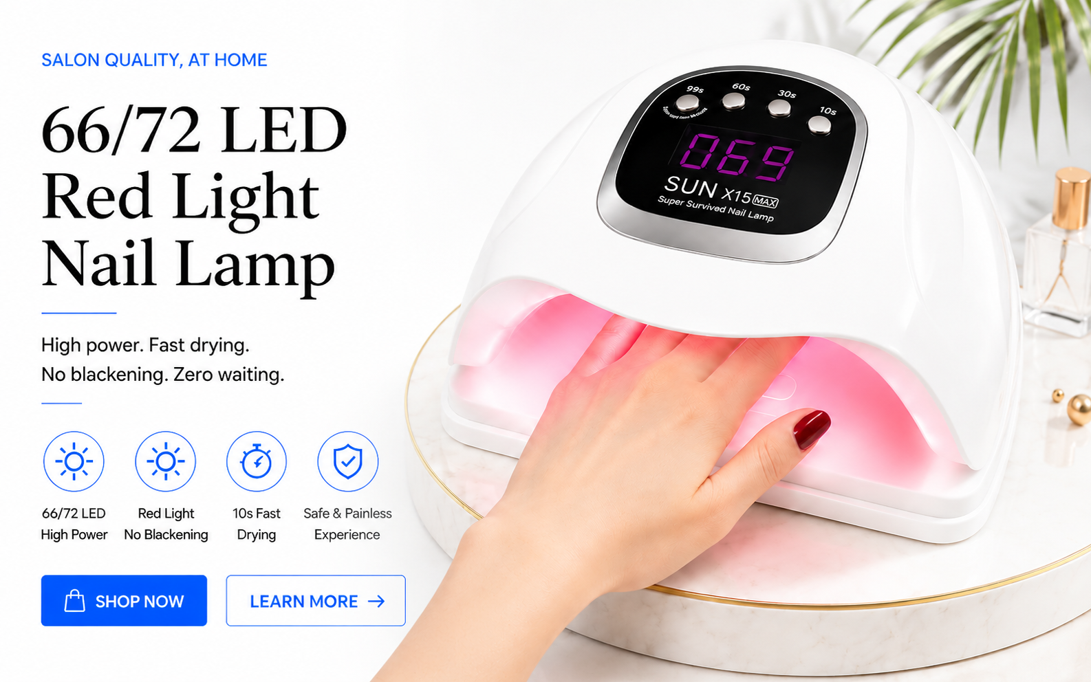 PerspectaaLED Nail Lamp with Red Light Technology - Landing Image 3