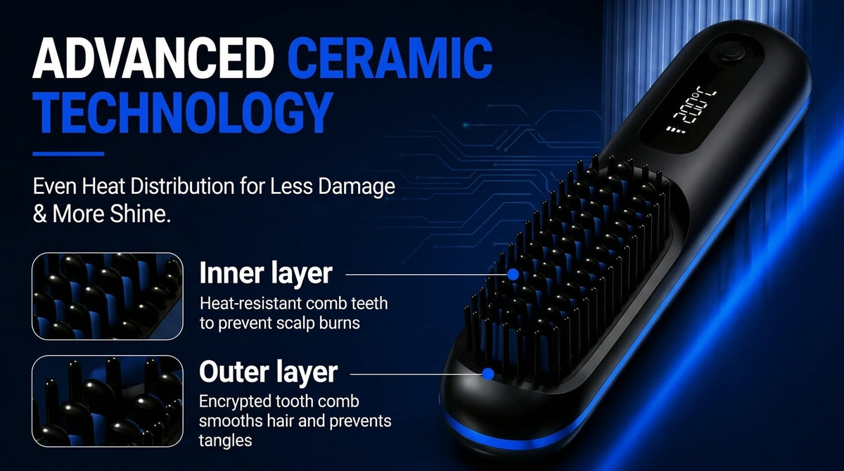 Perspectaa Wireless Hair Straightening Comb with Negative Ion Technology - Landing Image 2