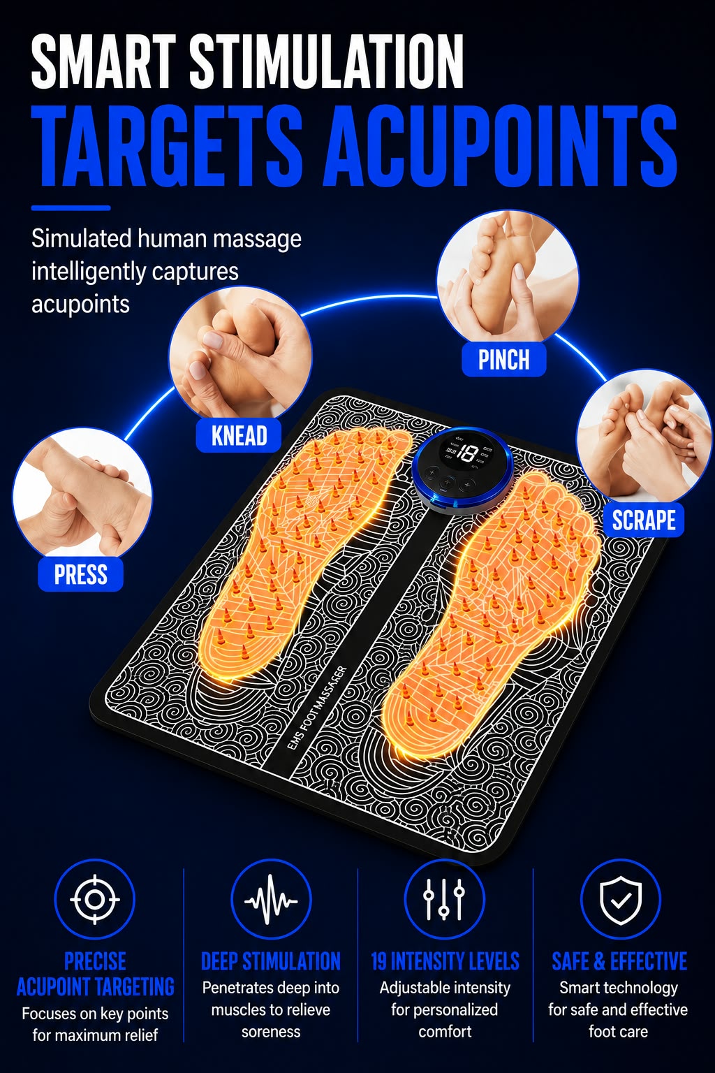 Perspectaa EMS Foot Massage Pad with Pulse Technology - Landing Image 2