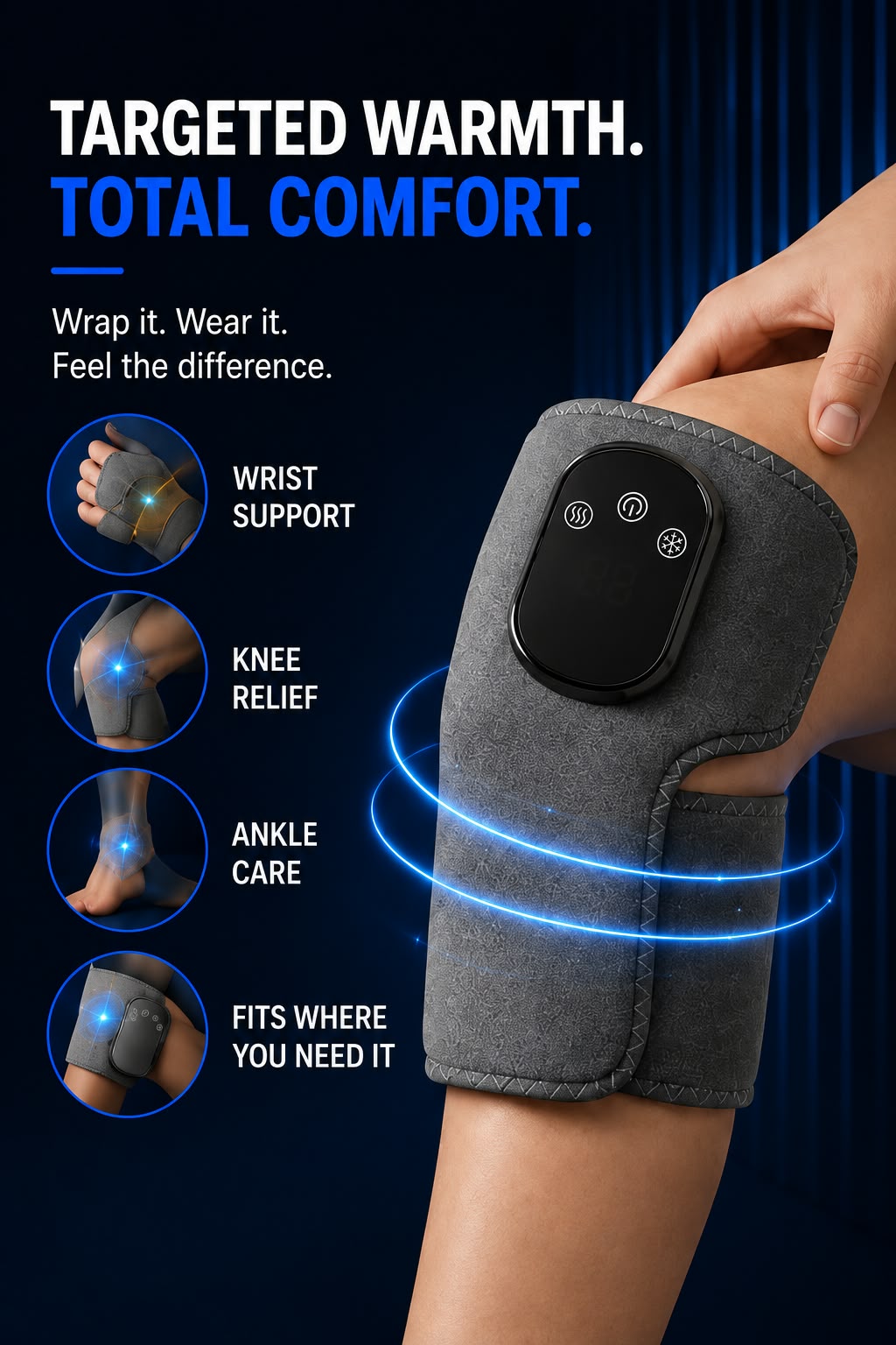 Perspectaa Electric Heating Ankle Protector with Vibration Massage and Graphene Technology - Landing Image 4