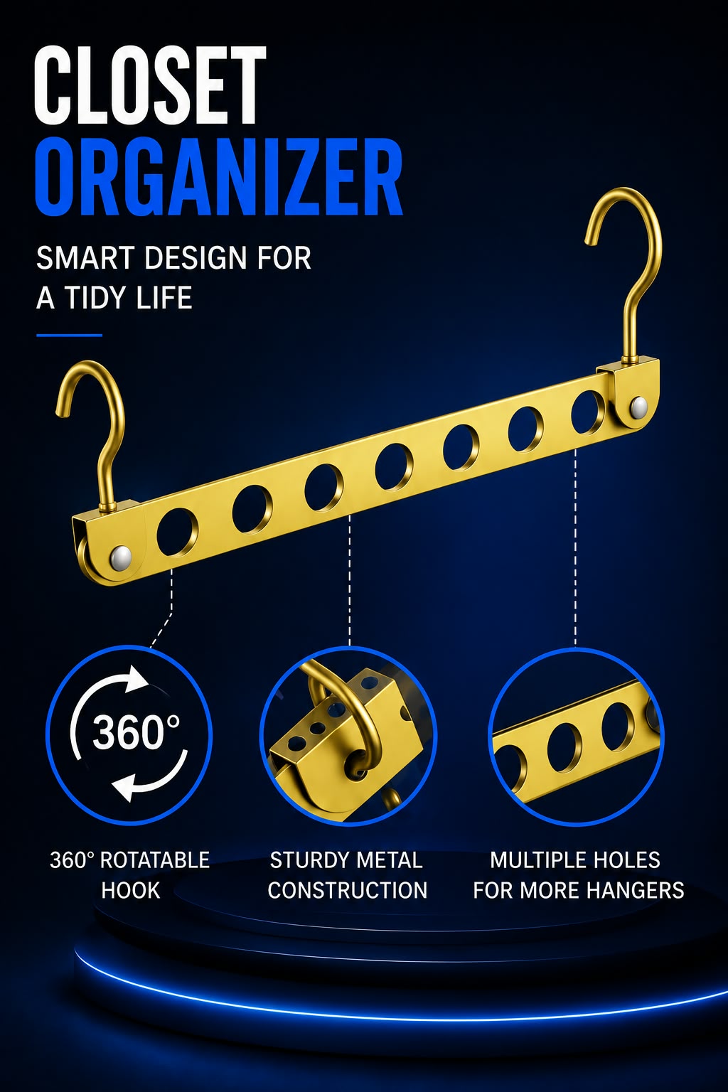 Perspectaa Aluminum Alloy Folding Pants Hanger - Landing Image 3