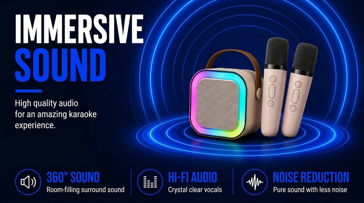 Perspectaa Portable Bluetooth Karaoke Speaker with Microphone - Landing Image 1