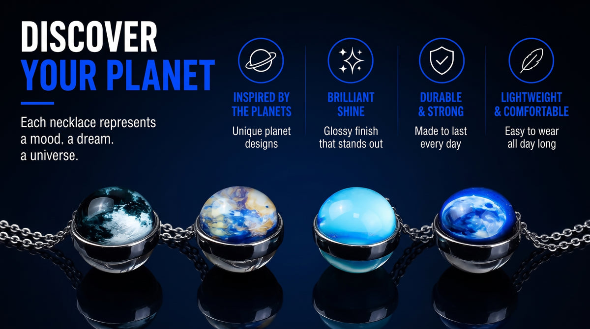 Perspectaa Solar System Pendant Necklace - Landing Image 3