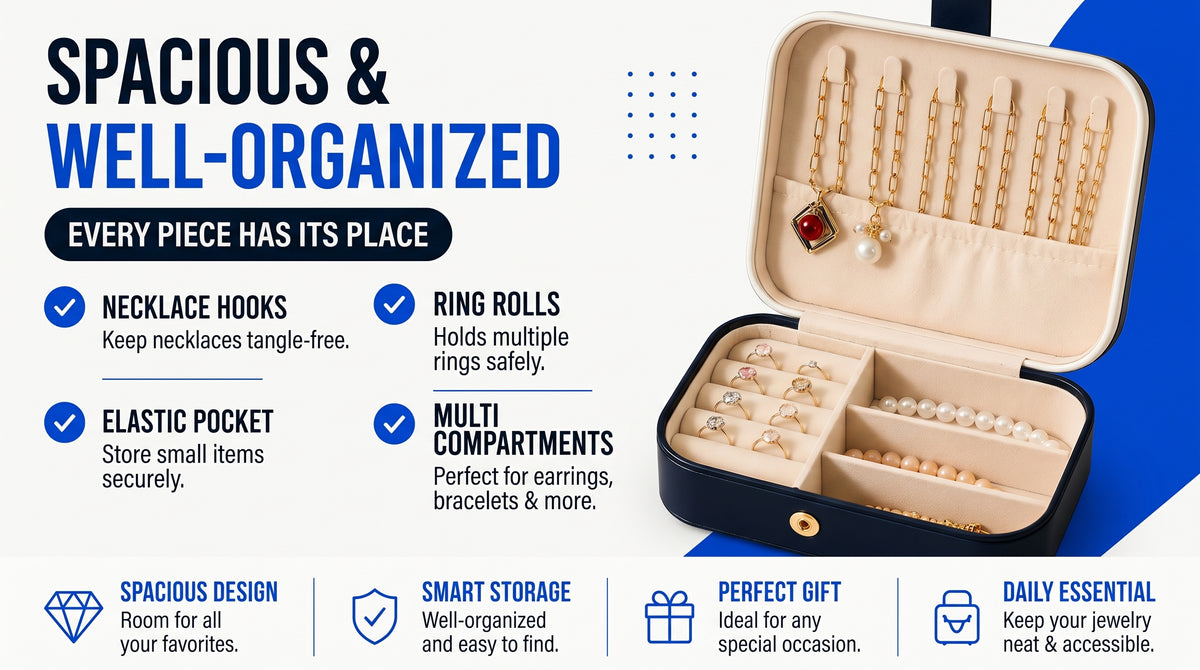 Perspectaa Portable Dual Layer Jewelry Storage Box - Landing Image 2