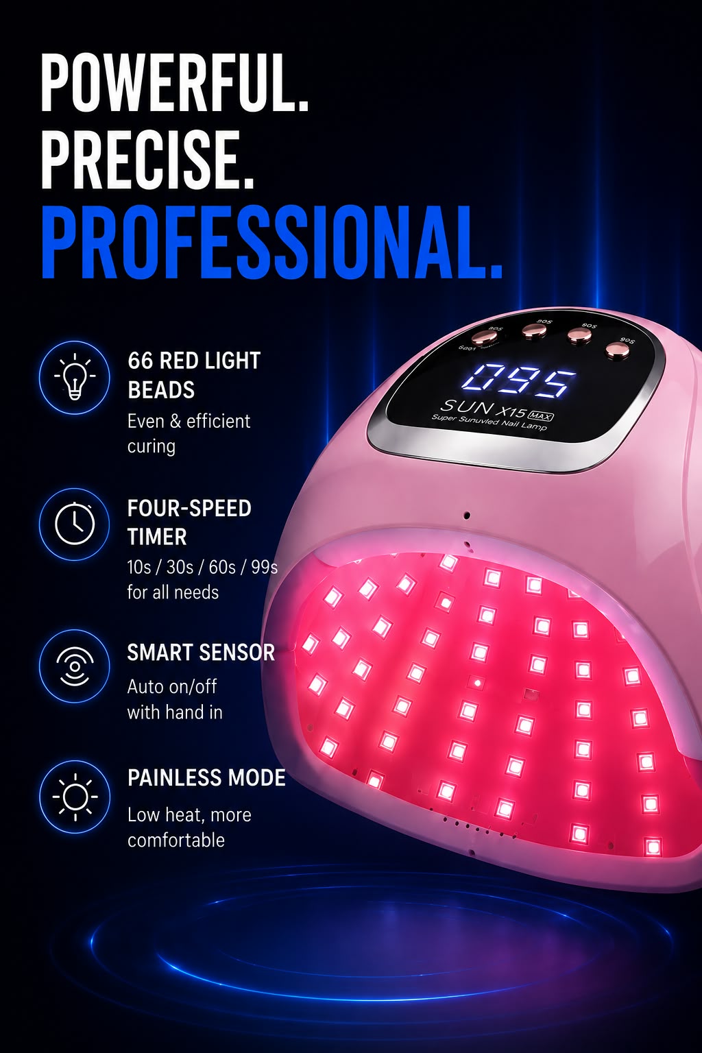 Perspectaa LED Nail Lamp with Red Light Technology - Landing Image 1