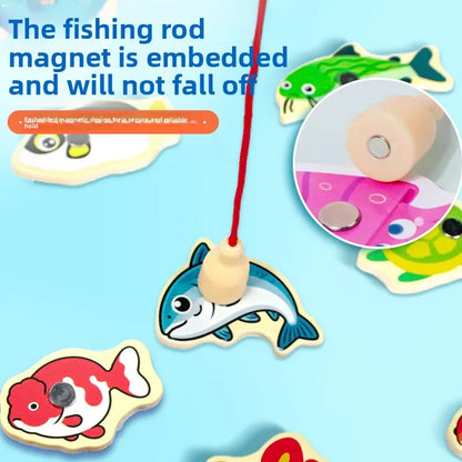 PerspectaaWooden Magnetic Fishing Game for Kids