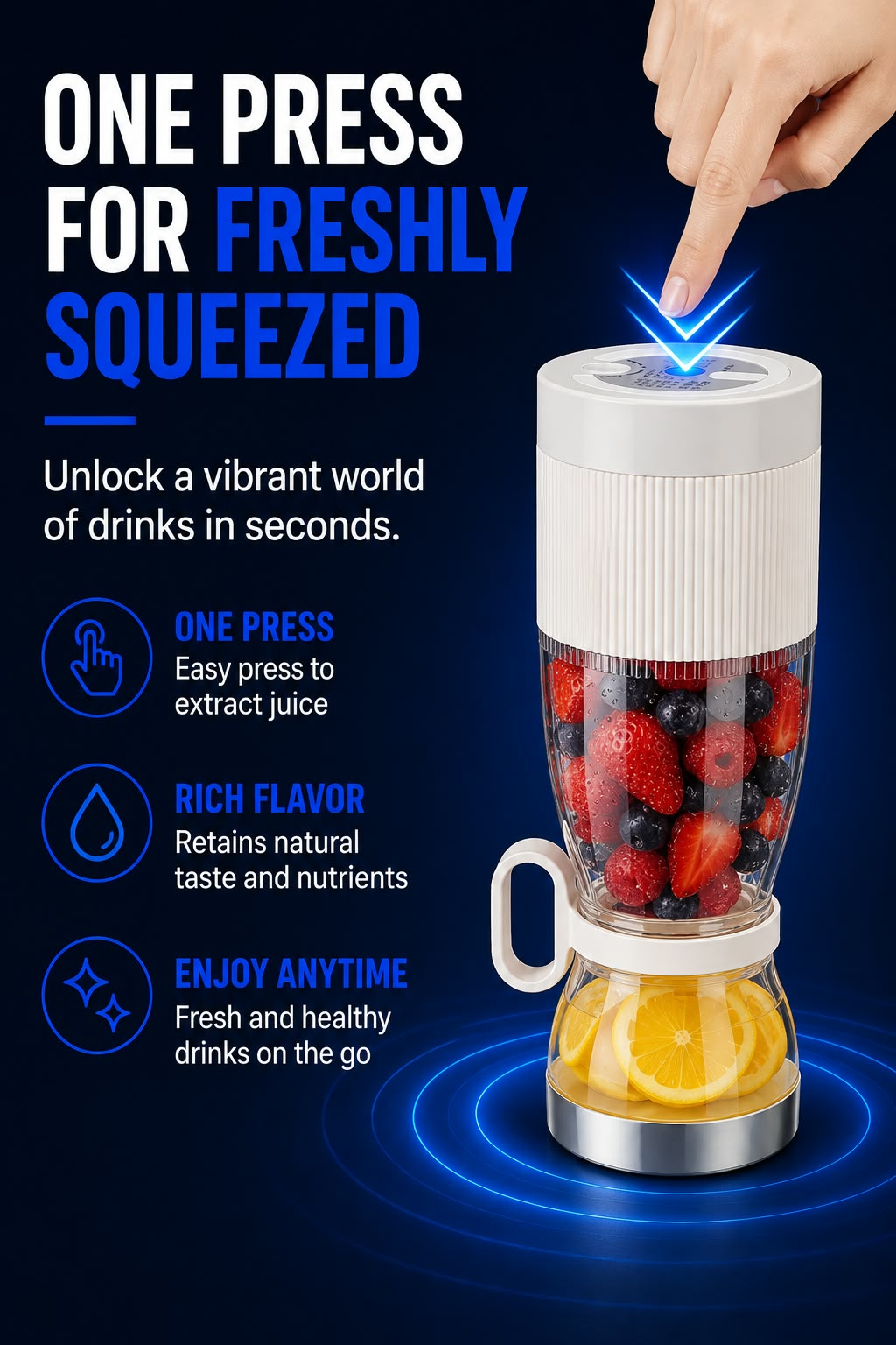 Perspectaa Mini USB Rechargeable Portable Juicer Cup - Landing Image 3