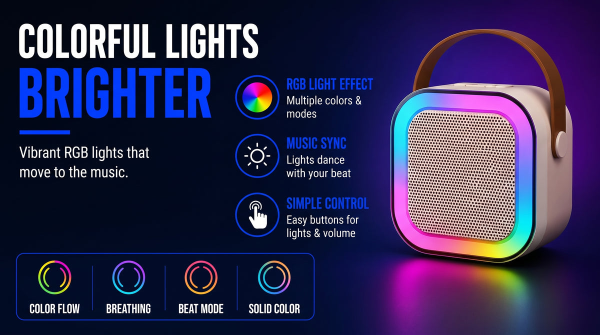 Perspectaa Portable Bluetooth Karaoke Speaker with Microphone - Landing Image 4
