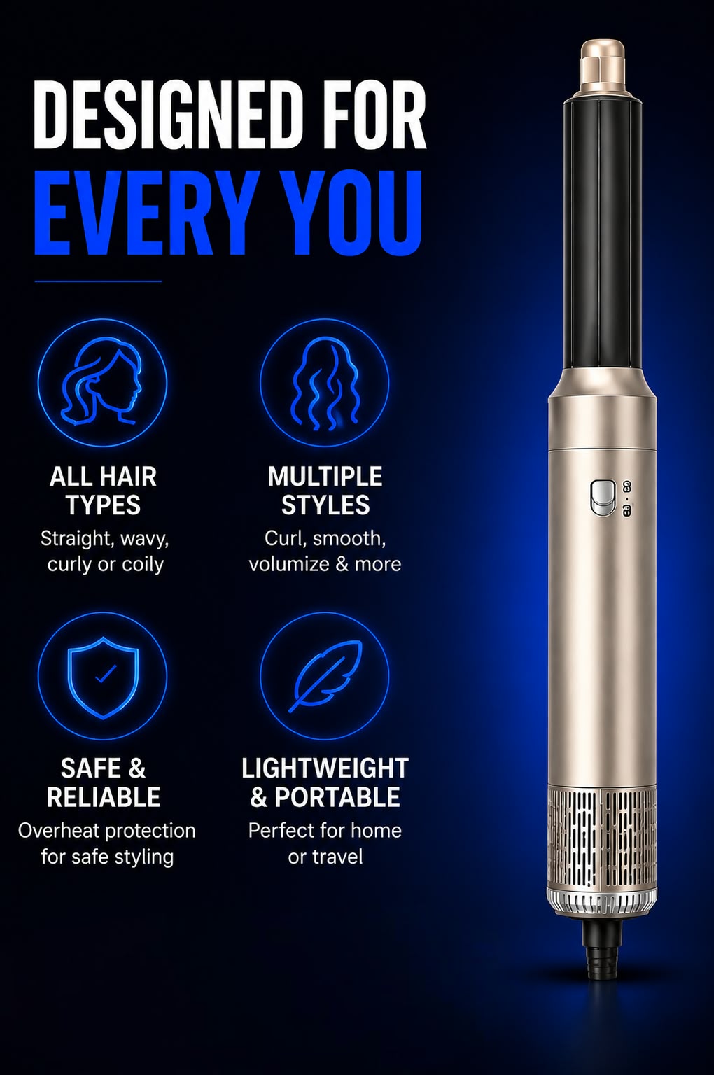 Perspectaa Professional Hair Dryer with Negative Ion Technology - Landing Image 3