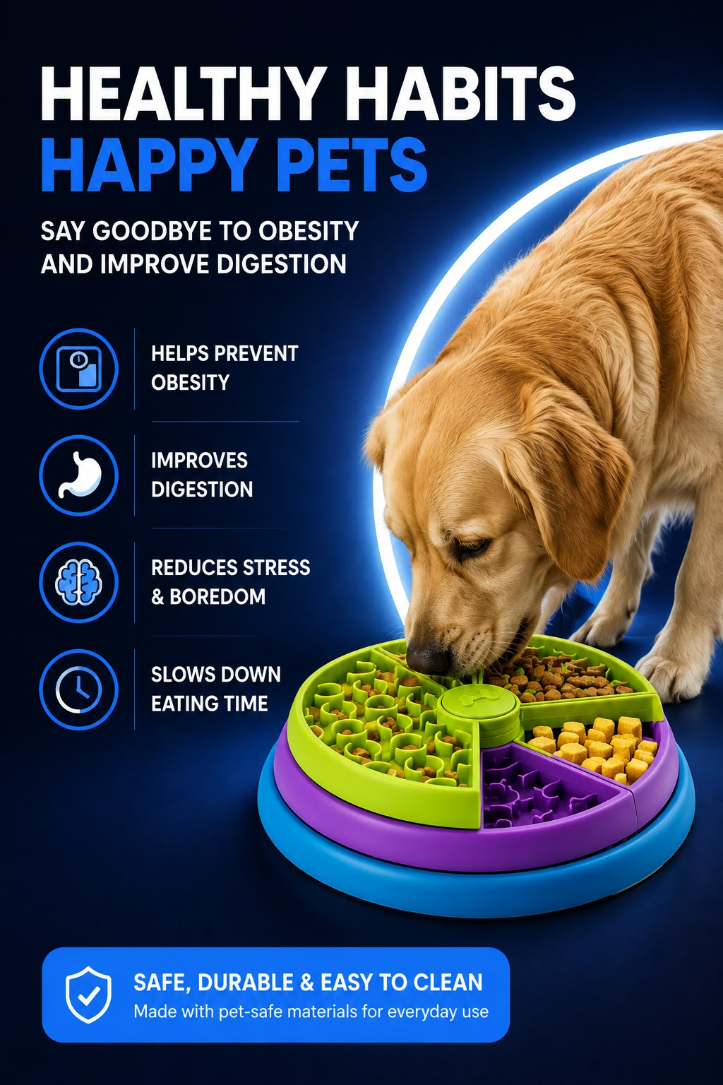 Perspectaa Three-Layer Slow-Feeding Pet Bowl - Landing Image 4