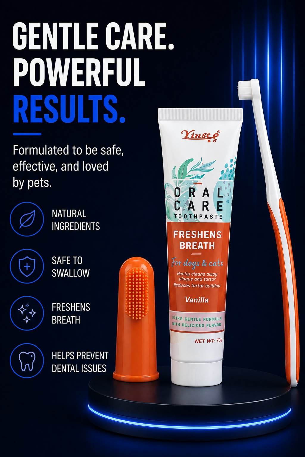 Perspectaa Pet Dental Care Toothpaste and Toothbrush Set - Landing Image 1