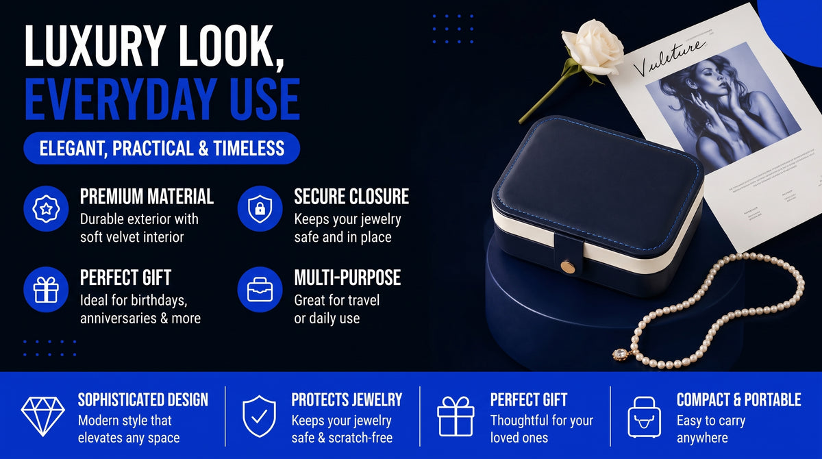 Perspectaa Portable Dual Layer Jewelry Storage Box - Landing Image 3