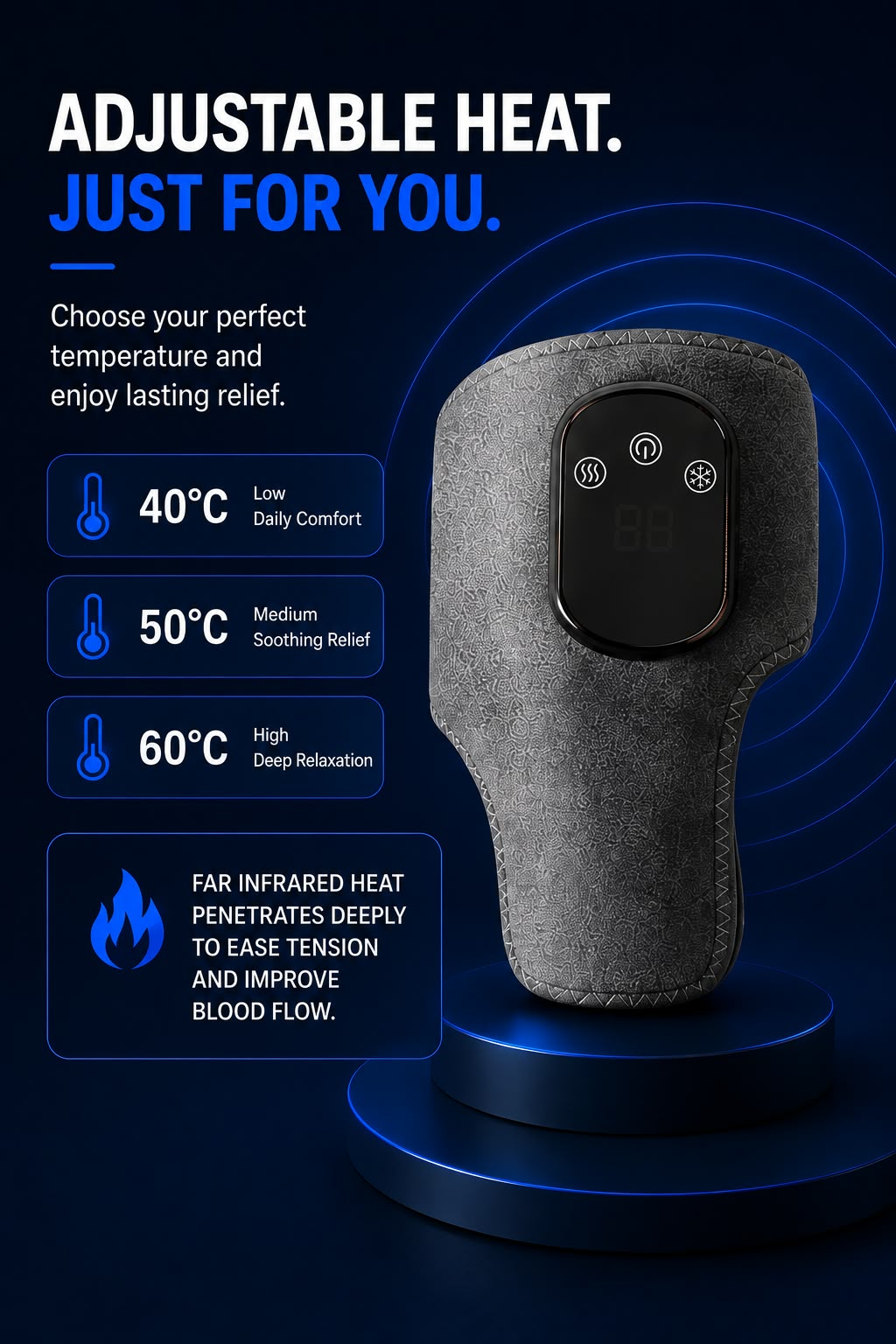 Perspectaa Electric Heating Ankle Protector with Vibration Massage and Graphene Technology - Landing Image 5