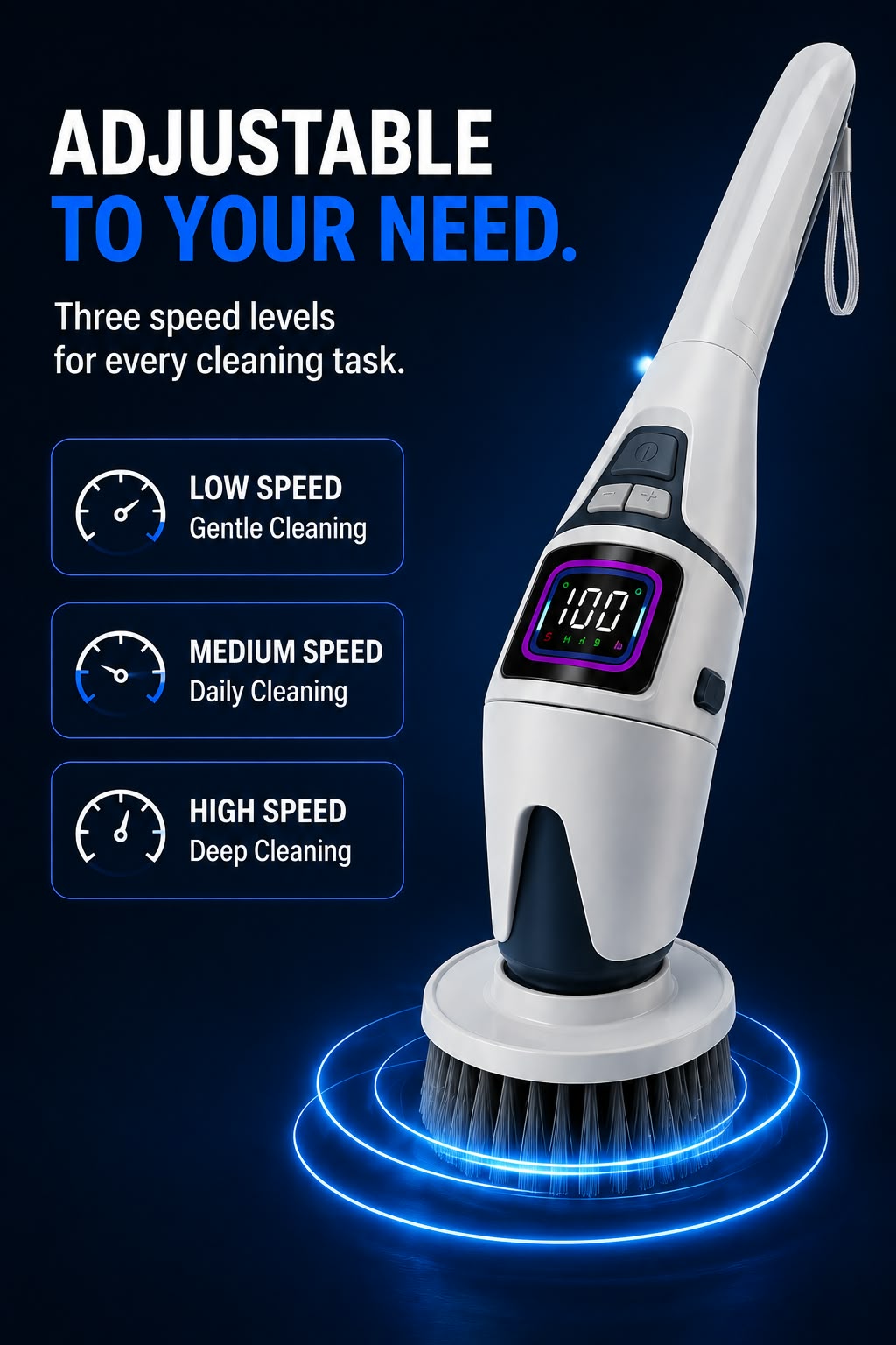 Perspectaa Multifunctional Wireless Electric Cleaning Brush with Voice Prompt - Landing Image 3