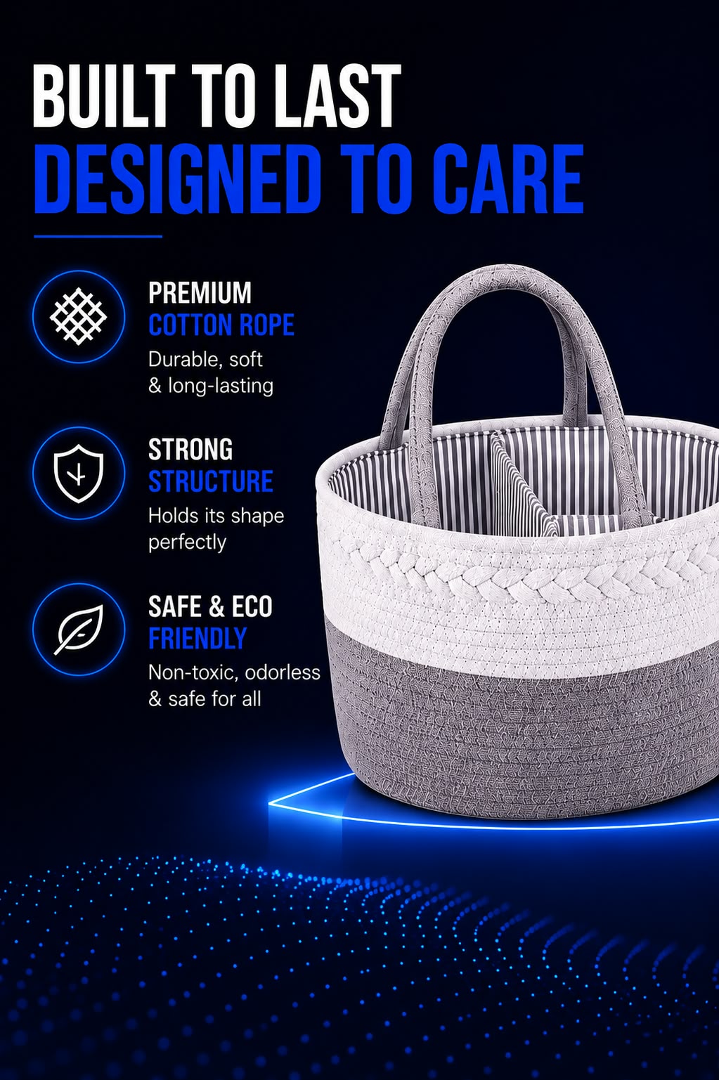 Perspectaa Handwoven Storage Basket with Removable Compartments - Landing Image 3