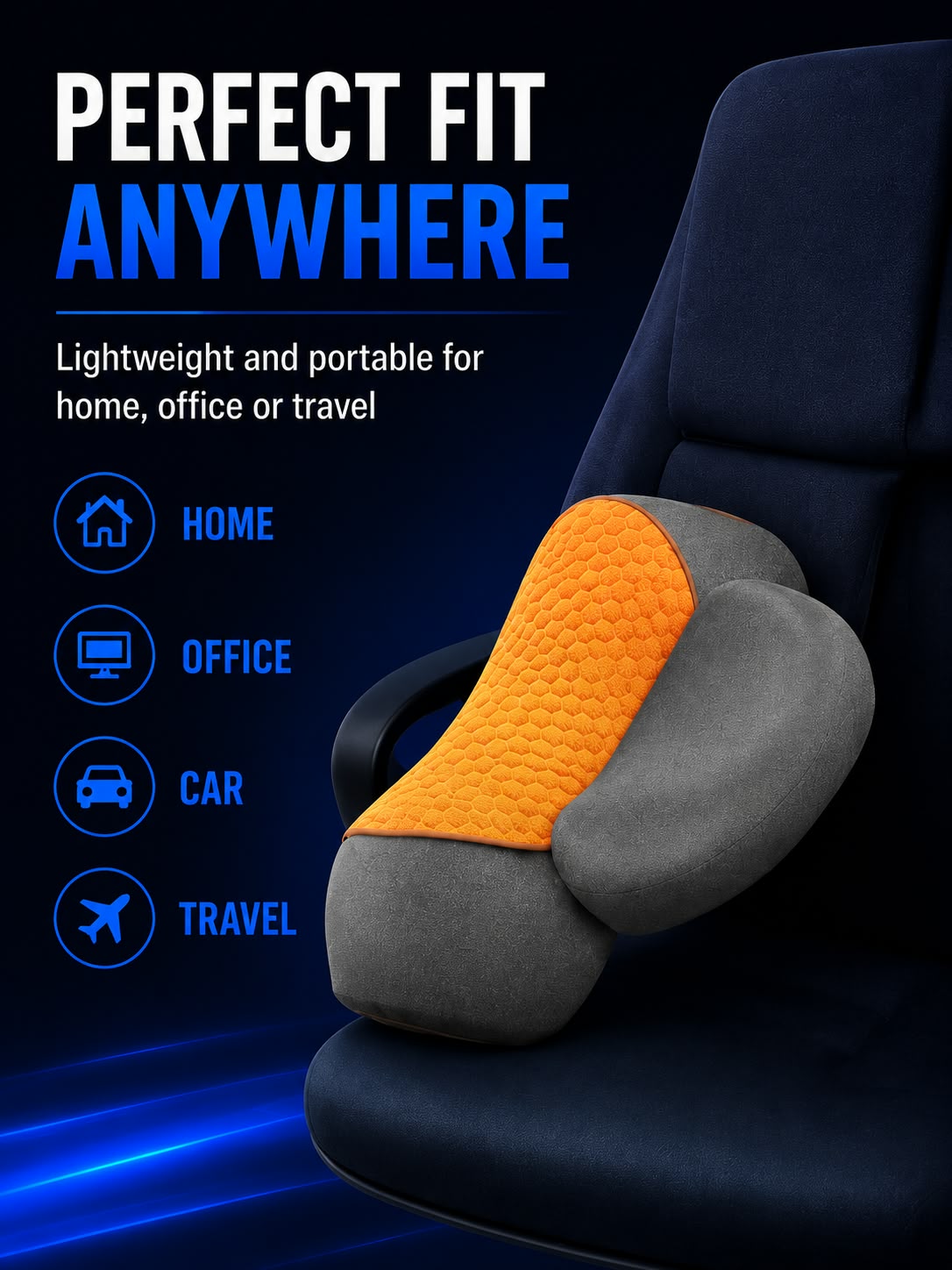 Perspectaa Adjustable Heating Massage Neck Pillow with Memory Foam - Landing Image 3