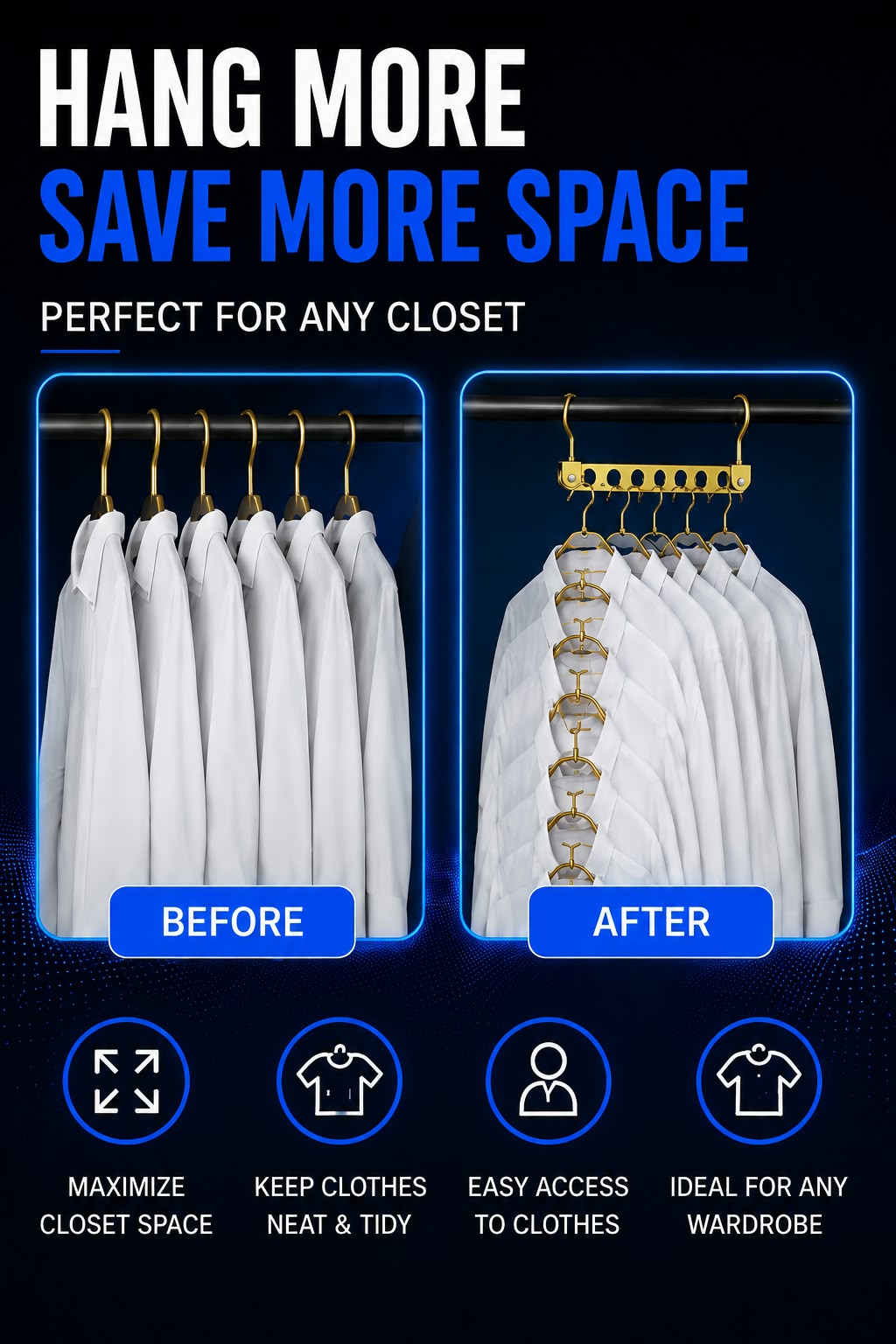 Perspectaa Aluminum Alloy Folding Pants Hanger - Landing Image 4
