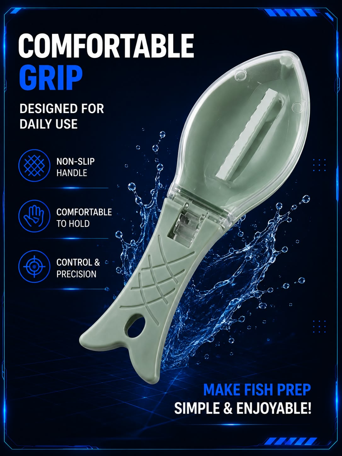 Perspectaa Creative Fish Shaped Scale Scraper - Landing Image 1