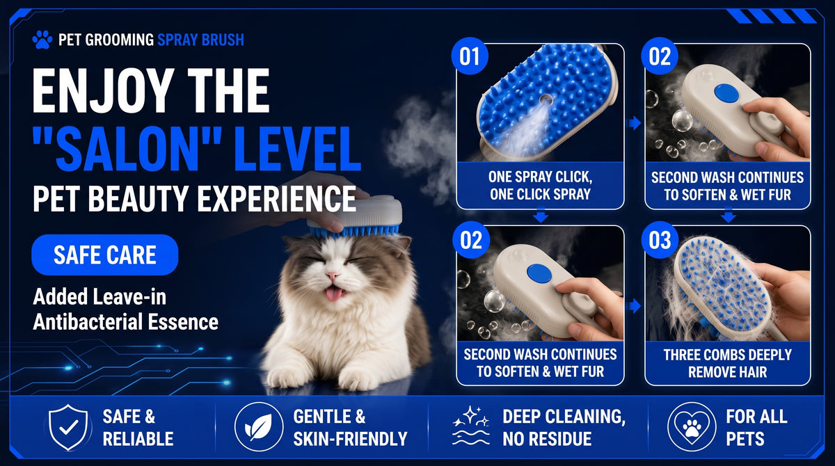 Perspectaa Pet Steam Spray Massage Comb - Landing Image 3