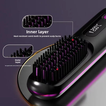 Perspectaa Wireless Hair Straightening Comb with Negative Ion Technology