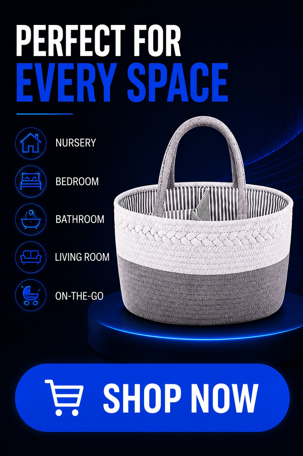 Perspectaa Handwoven Storage Basket with Removable Compartments - Landing Image 4