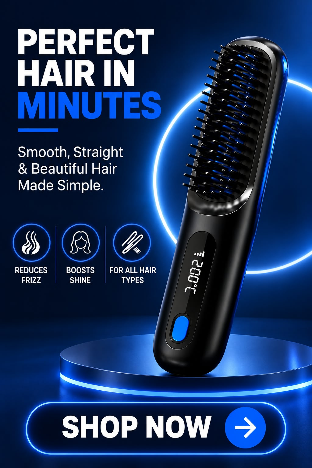 Perspectaa Wireless Hair Straightening Comb with Negative Ion Technology - Landing Image 4