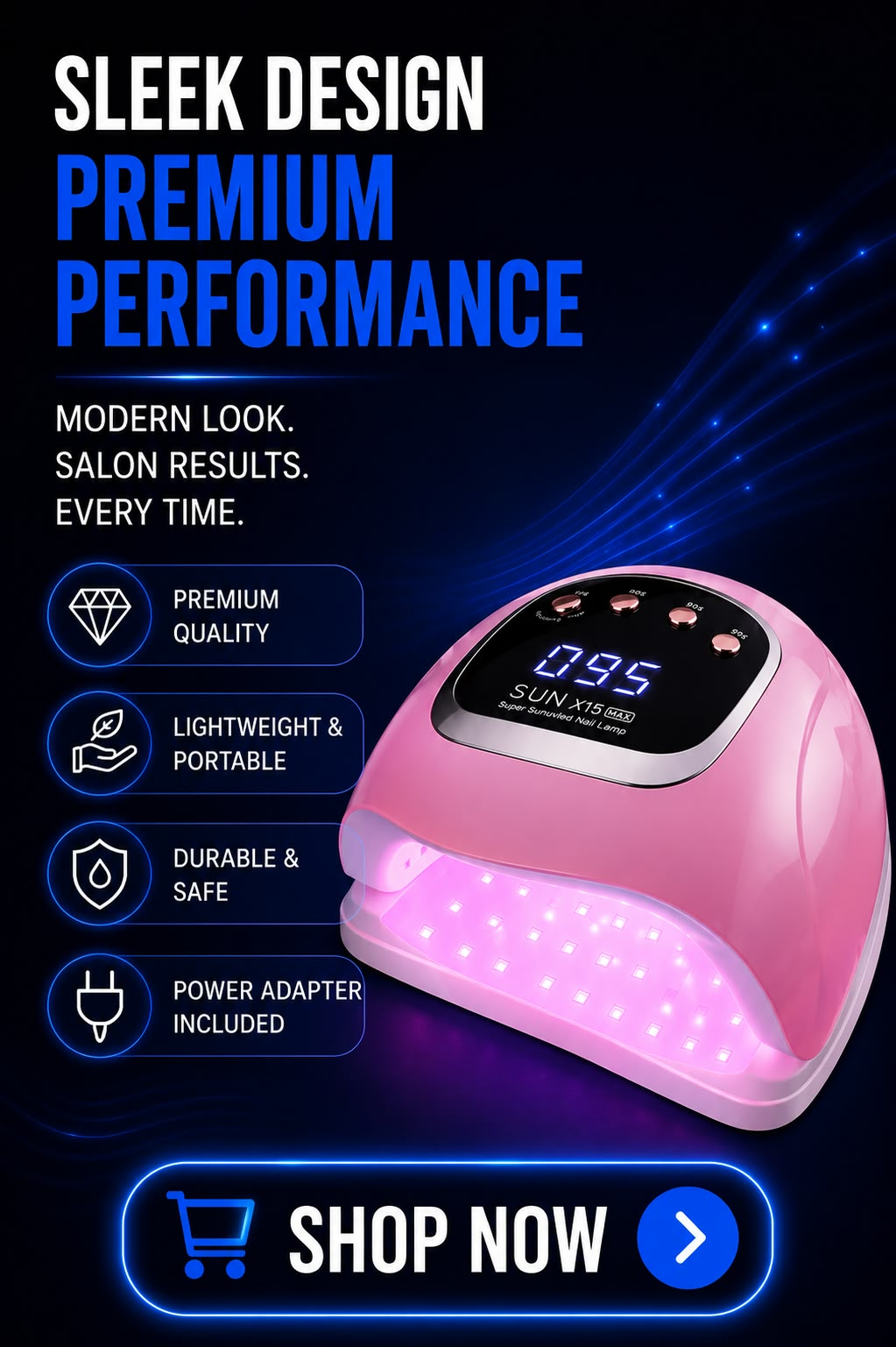 Perspectaa LED Nail Lamp with Red Light Technology - Landing Image 4
