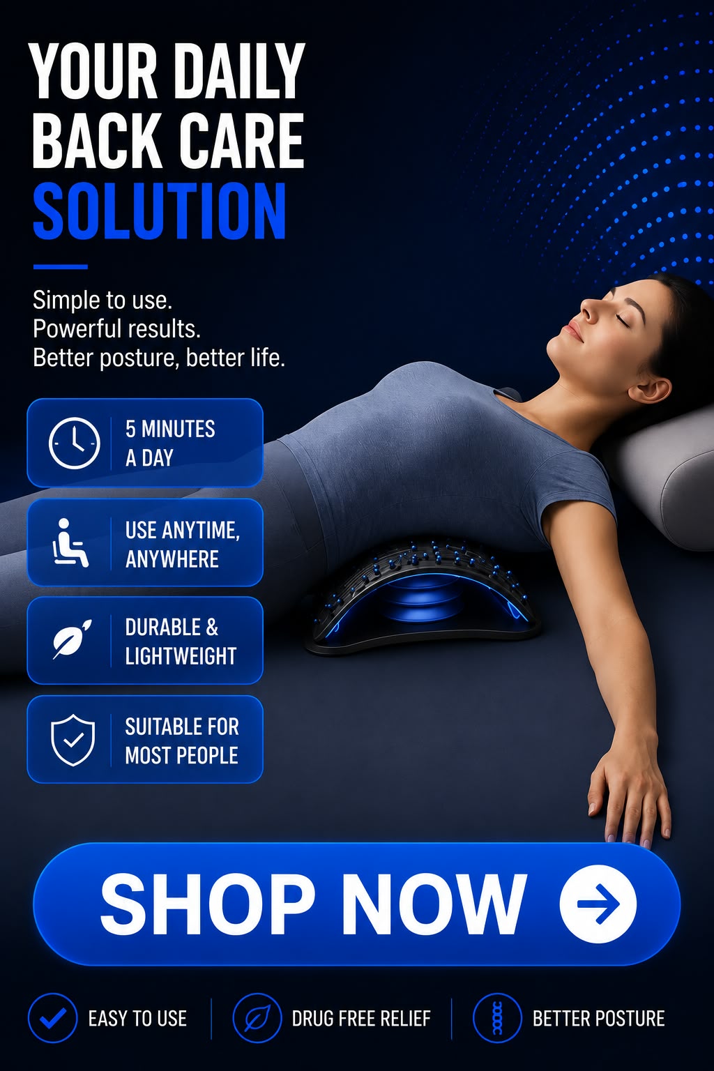 Perspectaa Inflatable Lumbar Reliever with Adjustable Air Bag Waist Support - Landing Image 1