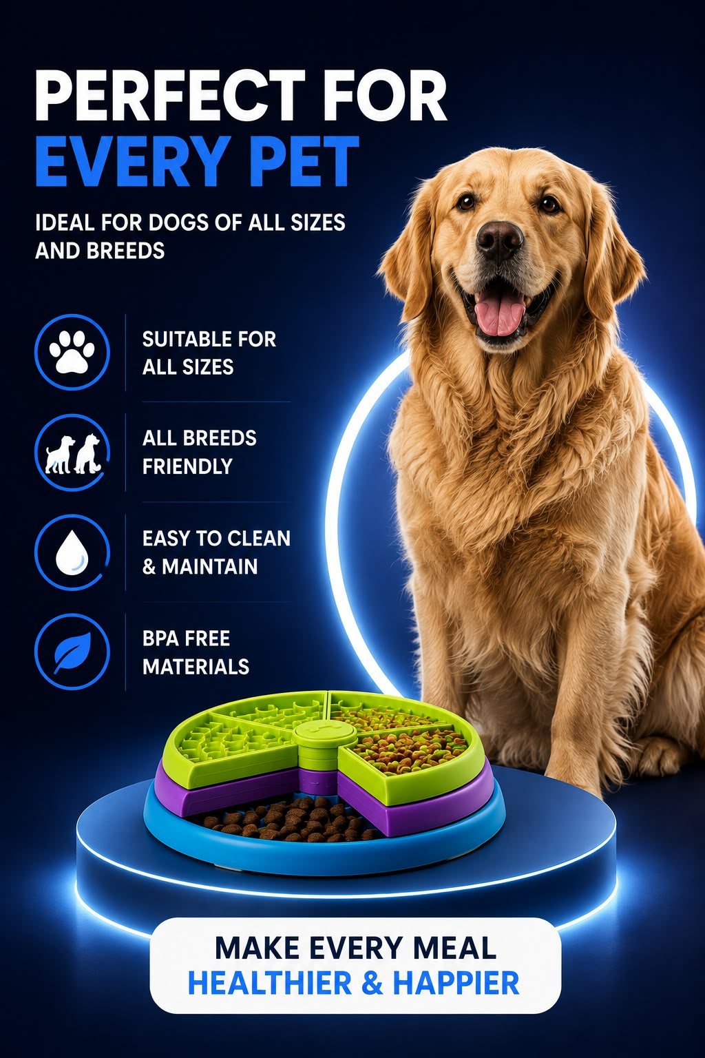 Perspectaa Three-Layer Slow-Feeding Pet Bowl - Landing Image 2