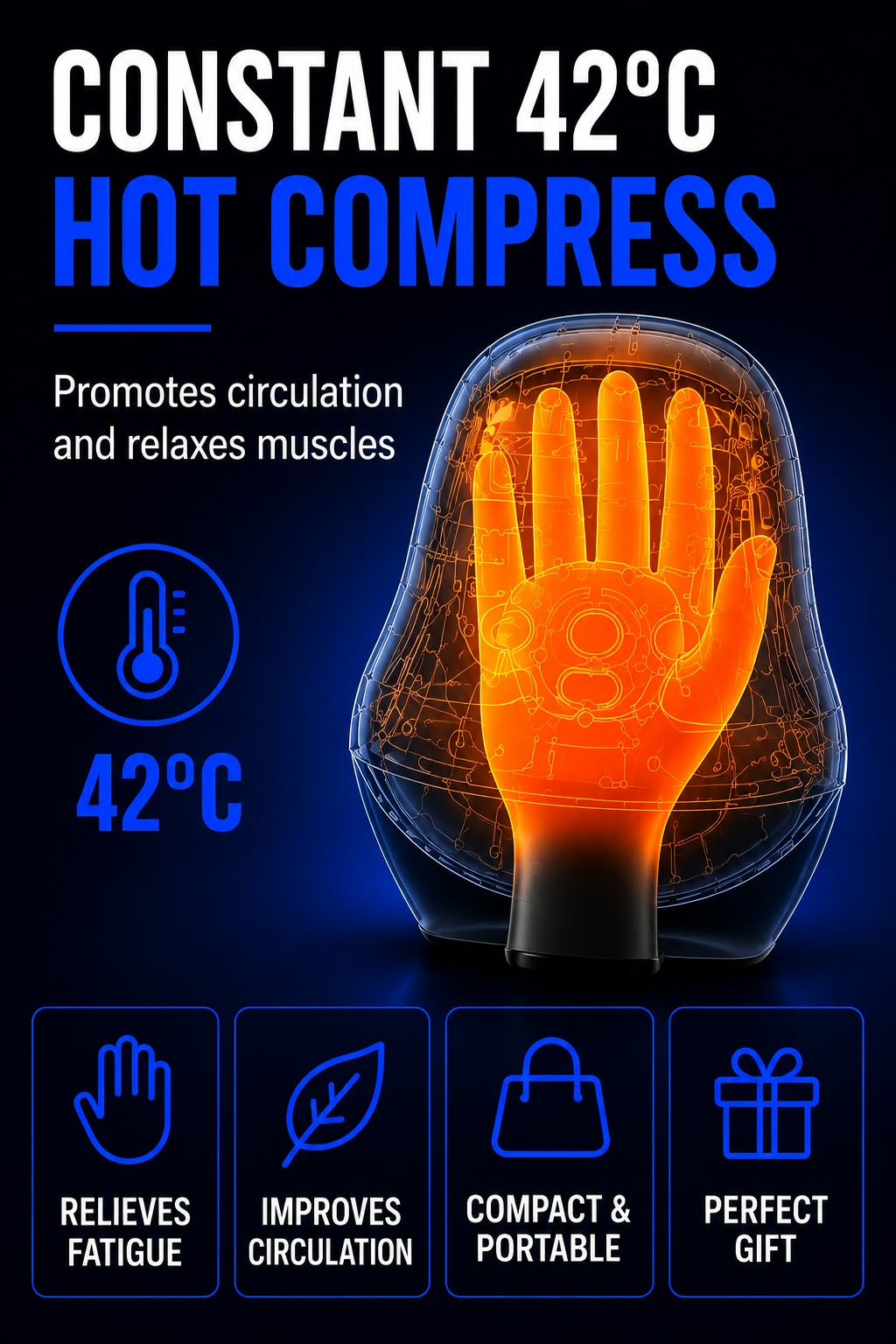 Perspectaa Hand Massager with Heating and Air Wave Technology - Landing Image 5