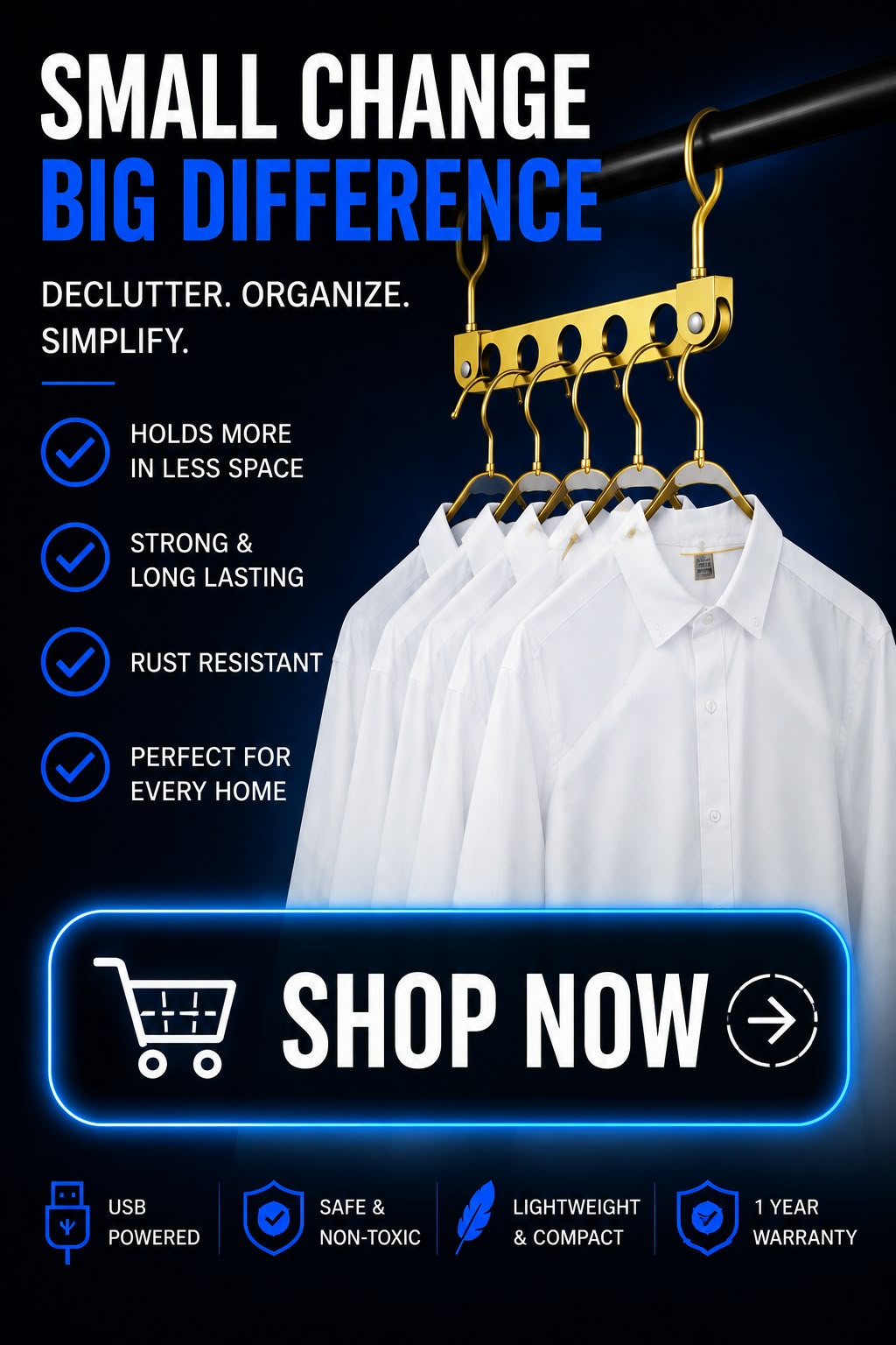 Perspectaa Aluminum Alloy Folding Pants Hanger - Landing Image 5